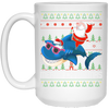 Image of Santa Riding Shark Merry Xmas Gift Tshirt