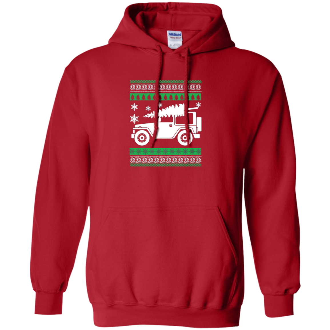Santa's Jeep Christmas Tree Ugly Sweater Party