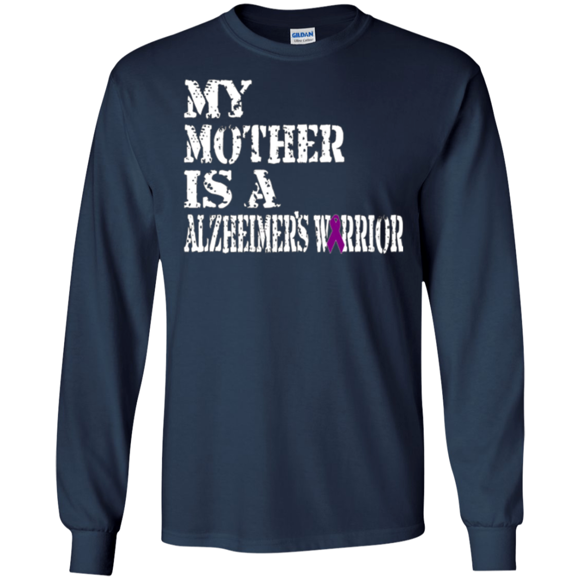 Alzheimer's Awareness Tshirt For Mothers Purple Ribbon Tee