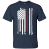 Image of American Flag Red Line USA Patriot July 4th Sleeves Shirt