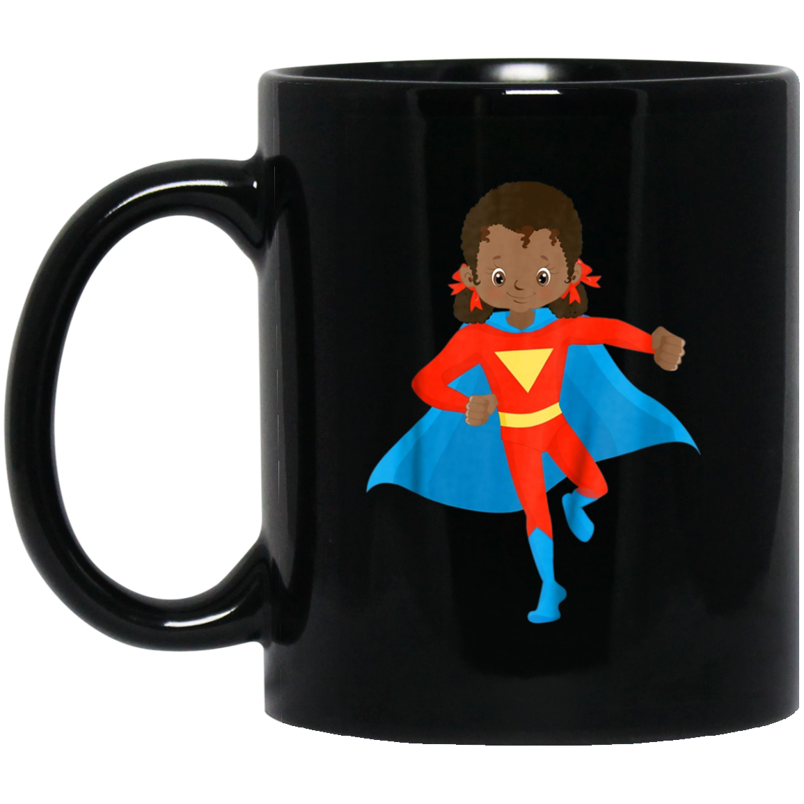 African American Girl Super Hero Kids T Shirt