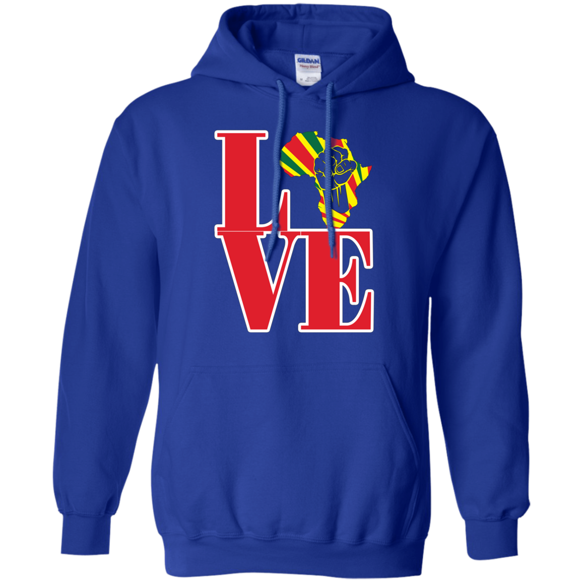 African black power map raised fist I love Africa t-shirt