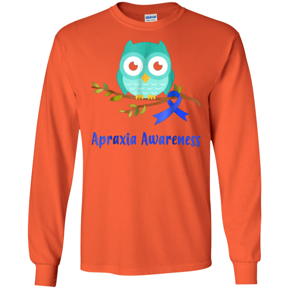 Apraxia Awareness Blue Ribbon Owl Kids T-Shirt