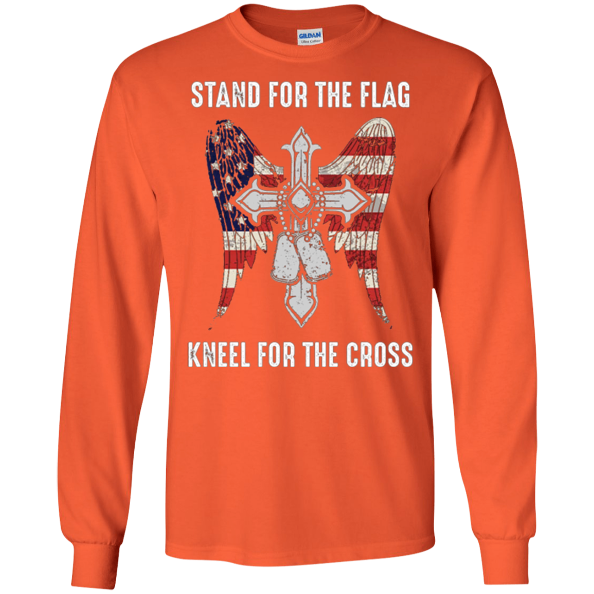 T-shirt chrétien de croix patriotique de drapeau américain