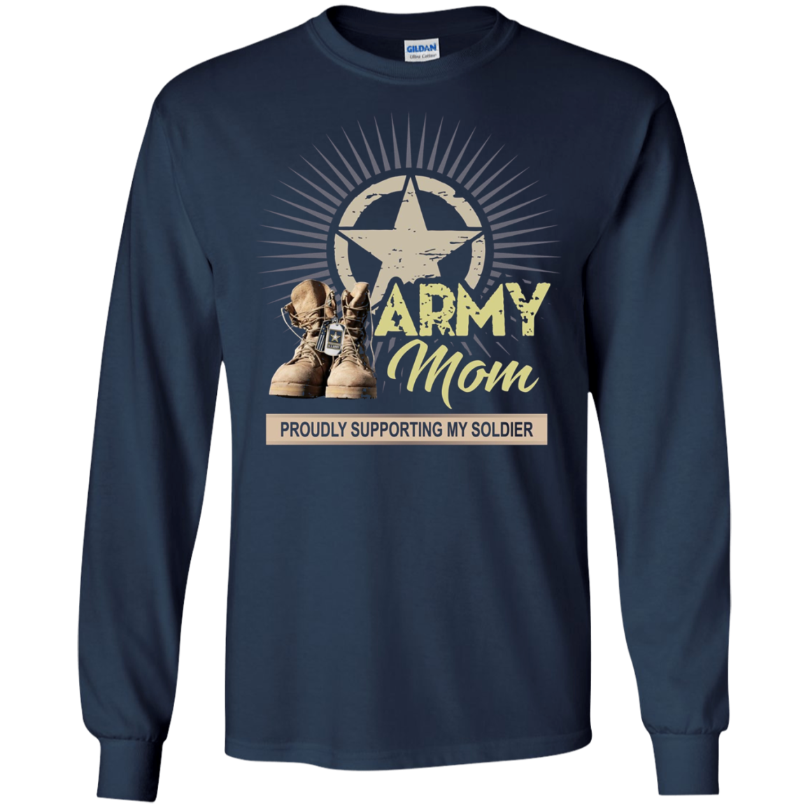 Army Mom Proudly Supporting My Soldier T-Shirt Veterans Gift