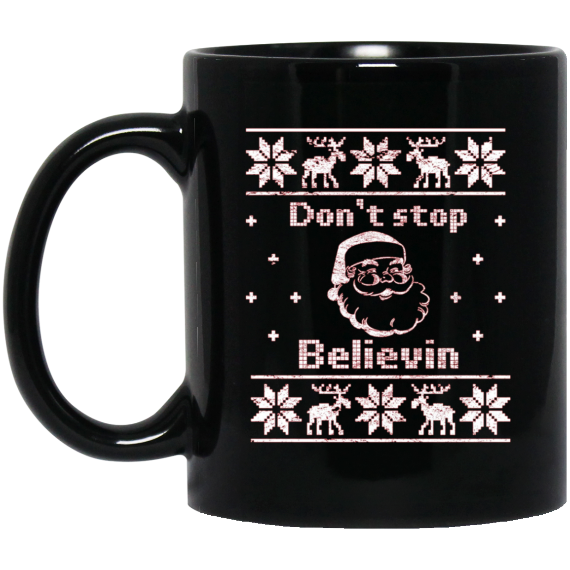 Santa T-Shirt: Don't Stop Believin Ugly Christmas Tee Gift