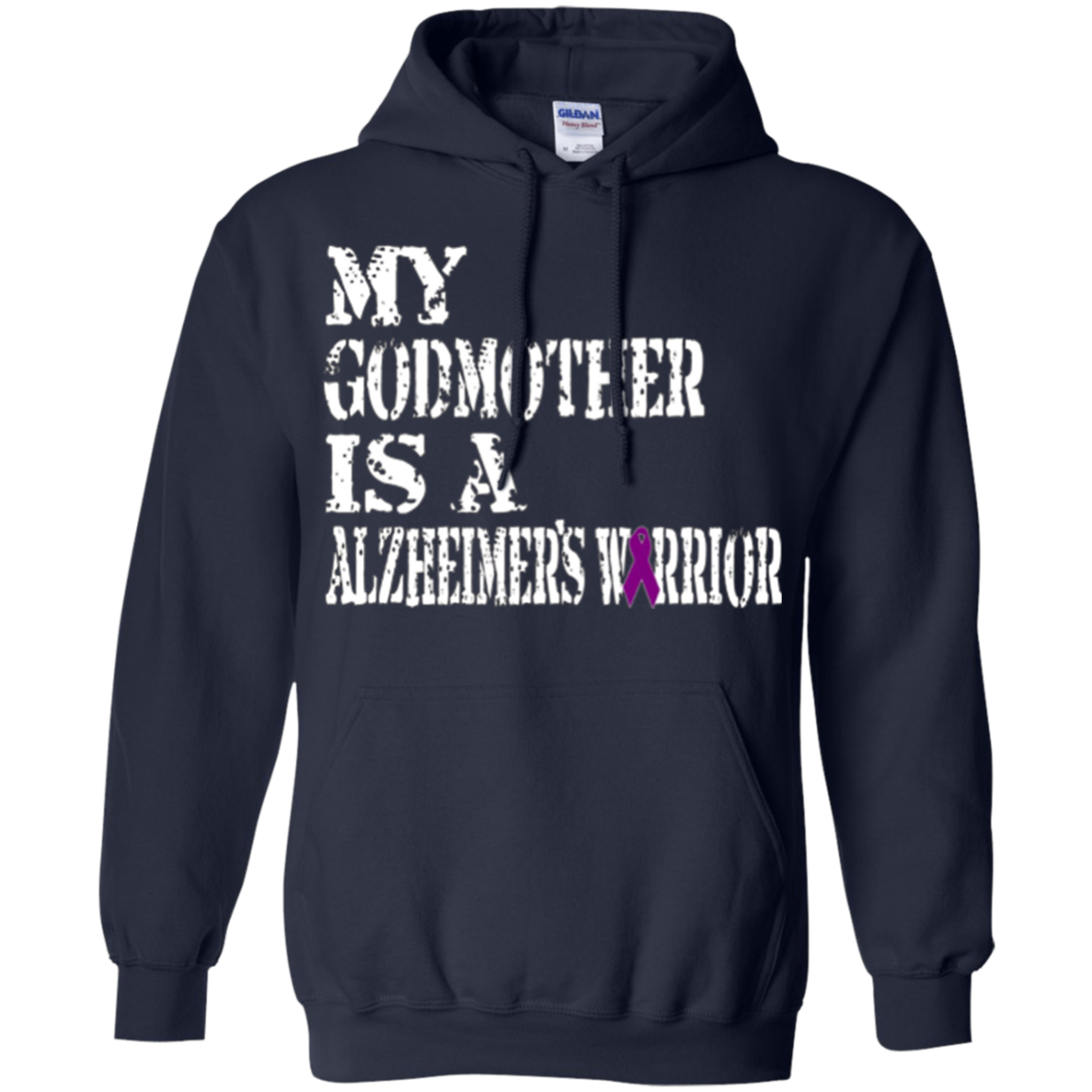 Alzheimer's Awareness Tshirt For Godmother Purple Ribbon Tee