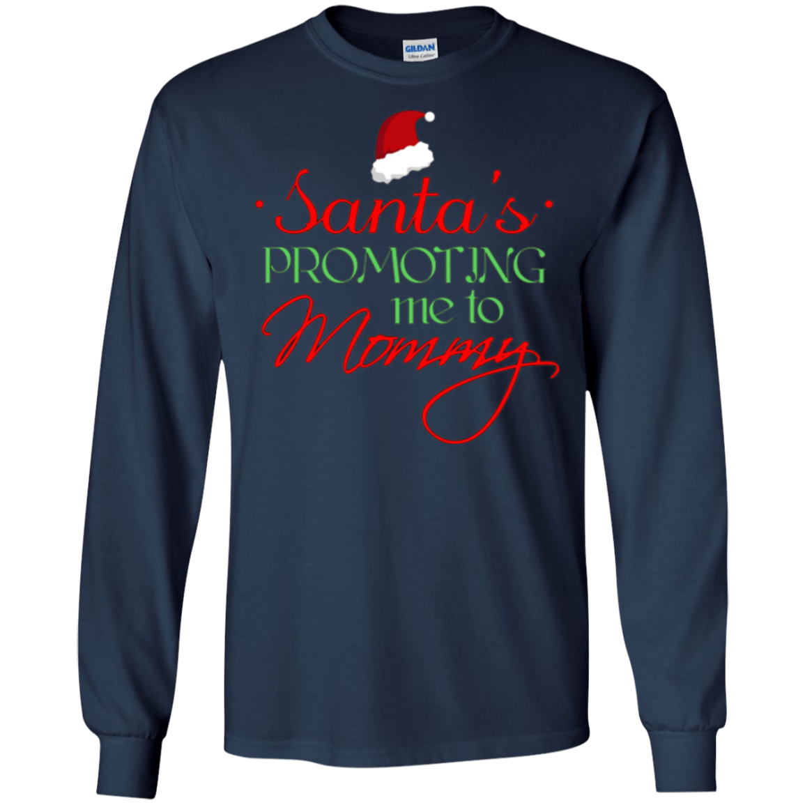 Santas Promoting Me To Mommy Mom Christmas Maternity T-Shirt
