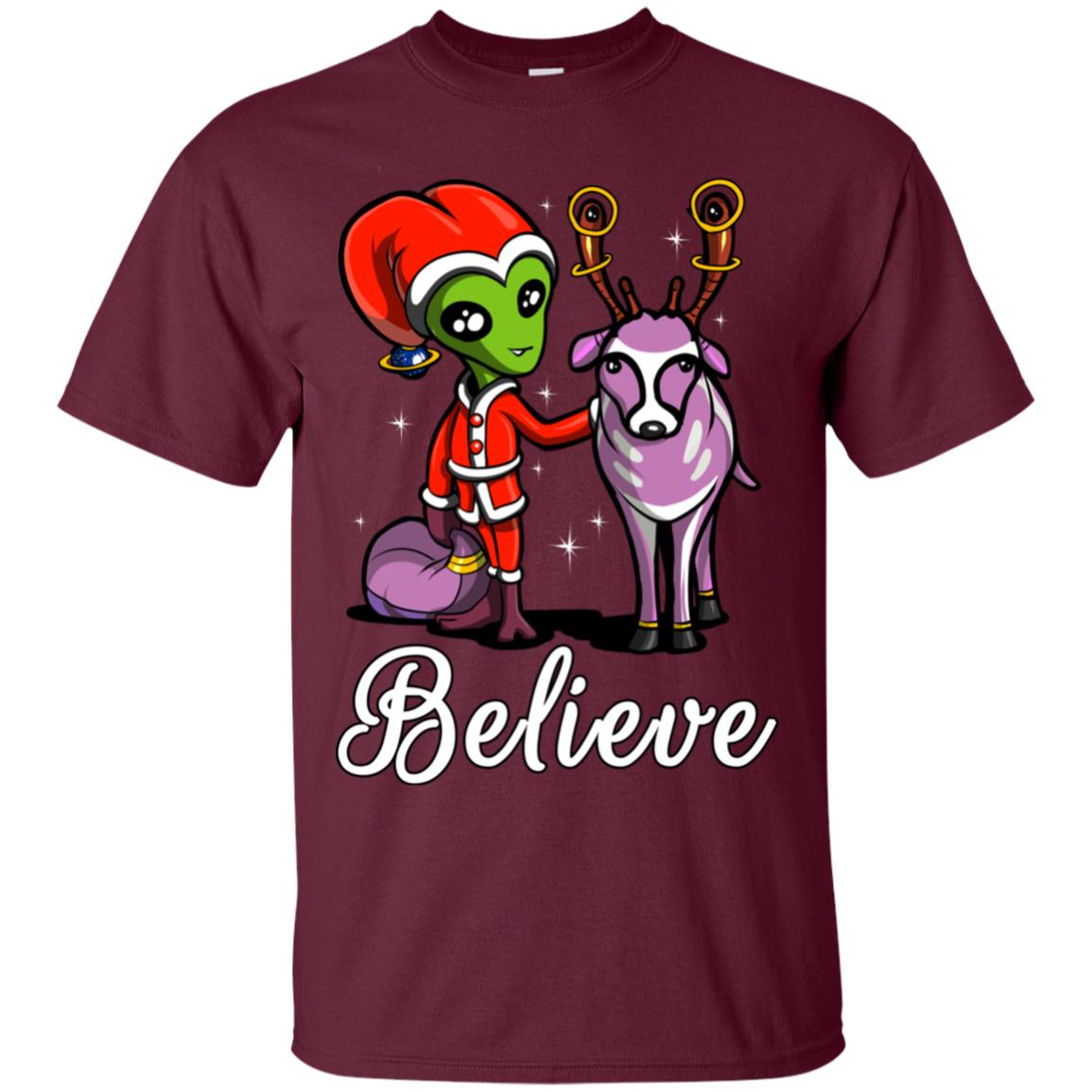Alien Santa Christmas Funny Ufo Reindeer T-Shirt