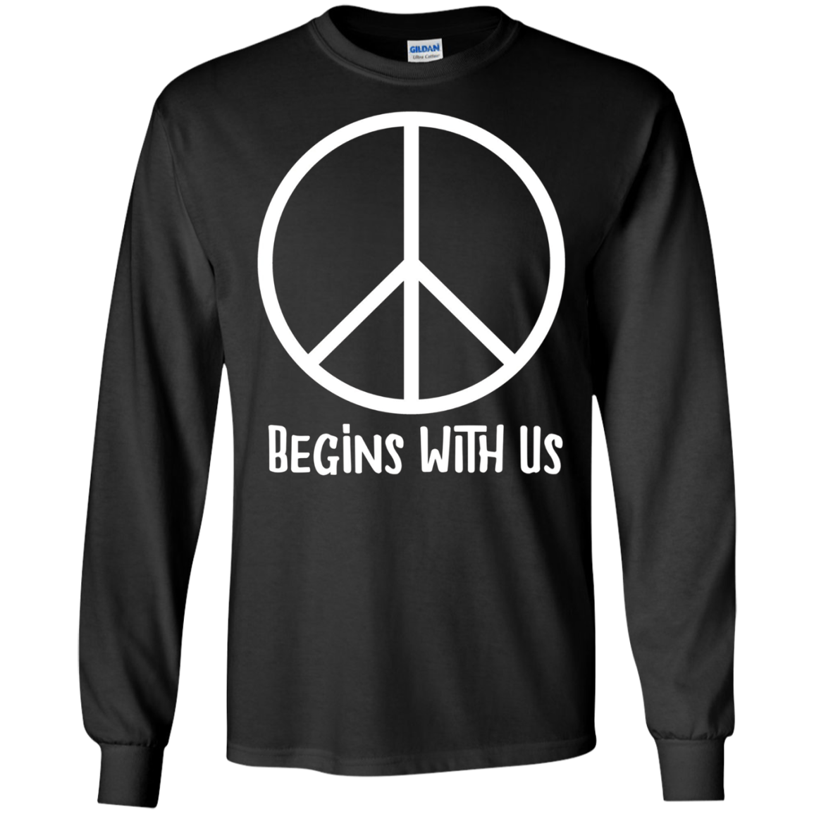 AM Peace Sign Shirts: Peace Begins With Us Symbol T-Shirt