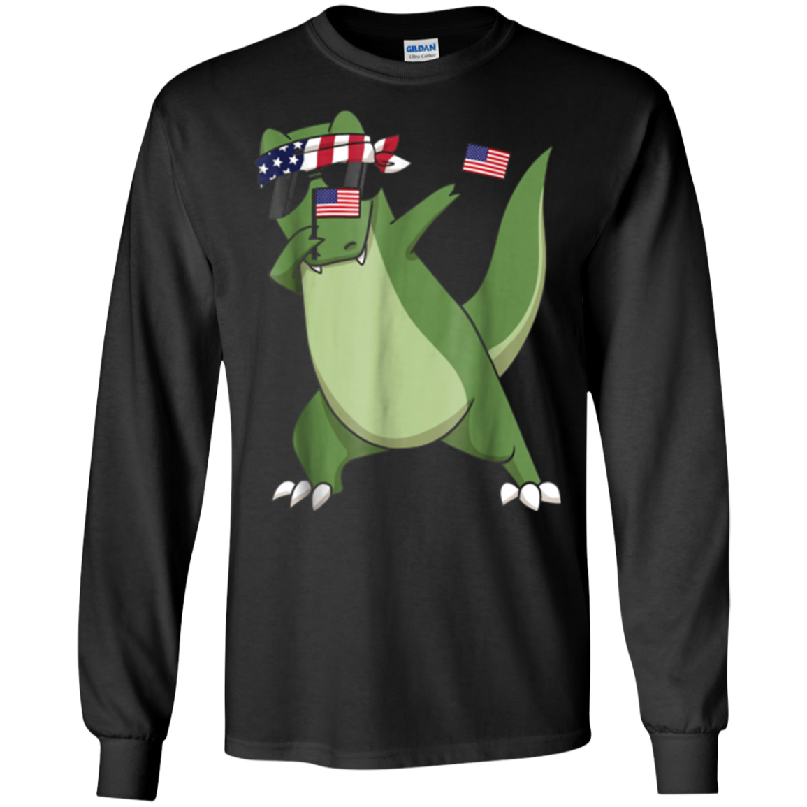 American Pride T-Rex Dinosaur USA Dabbing Funny T Shirt
