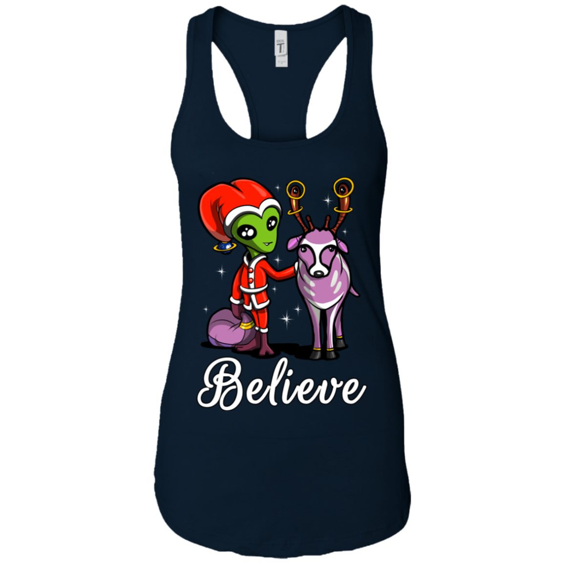 Alien Santa Christmas Funny Ufo Reindeer T-Shirt