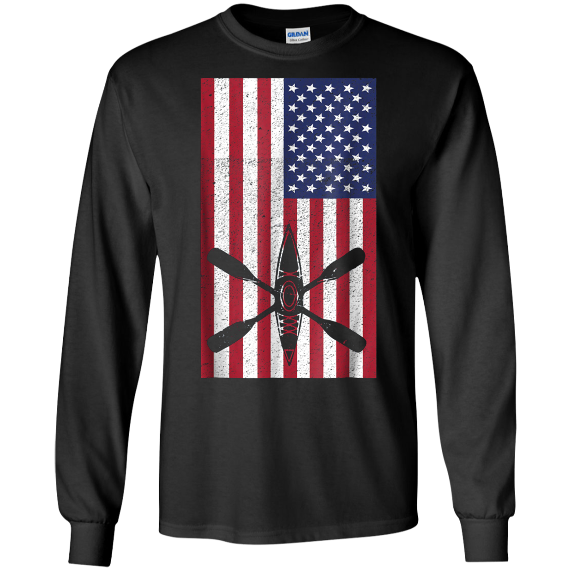 American Flag Kayak Shirt - Kayaking - Kayak Fishing