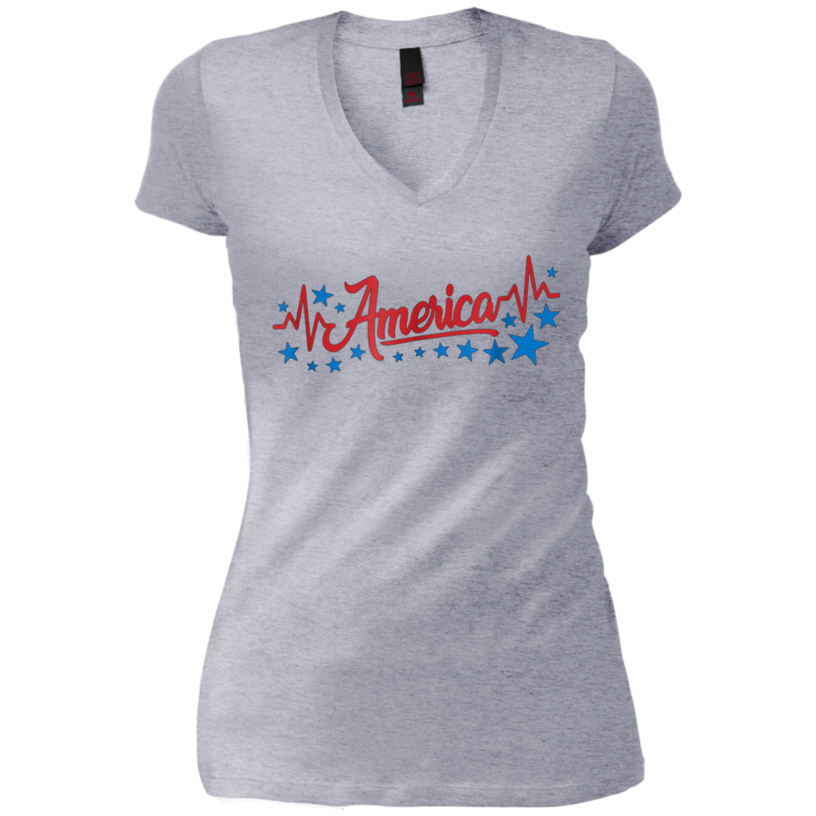 America Heartbeat Shirt Red Blue Fourth of July Outfit Stars