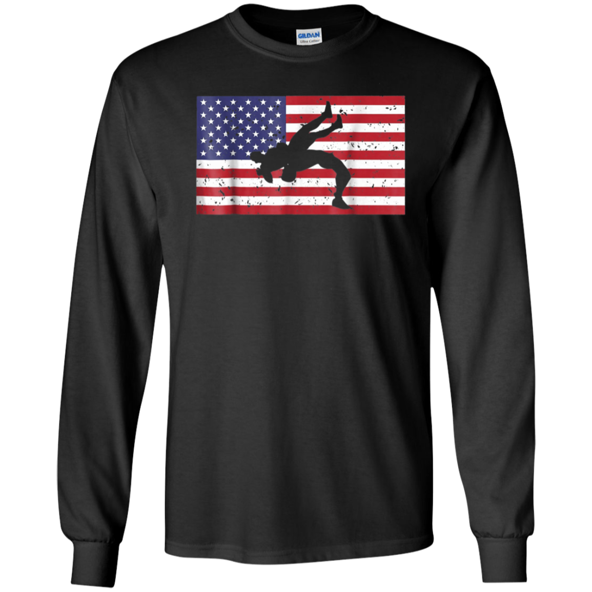 American Wrestling Patriotic T-Shirt with the USA Flag
