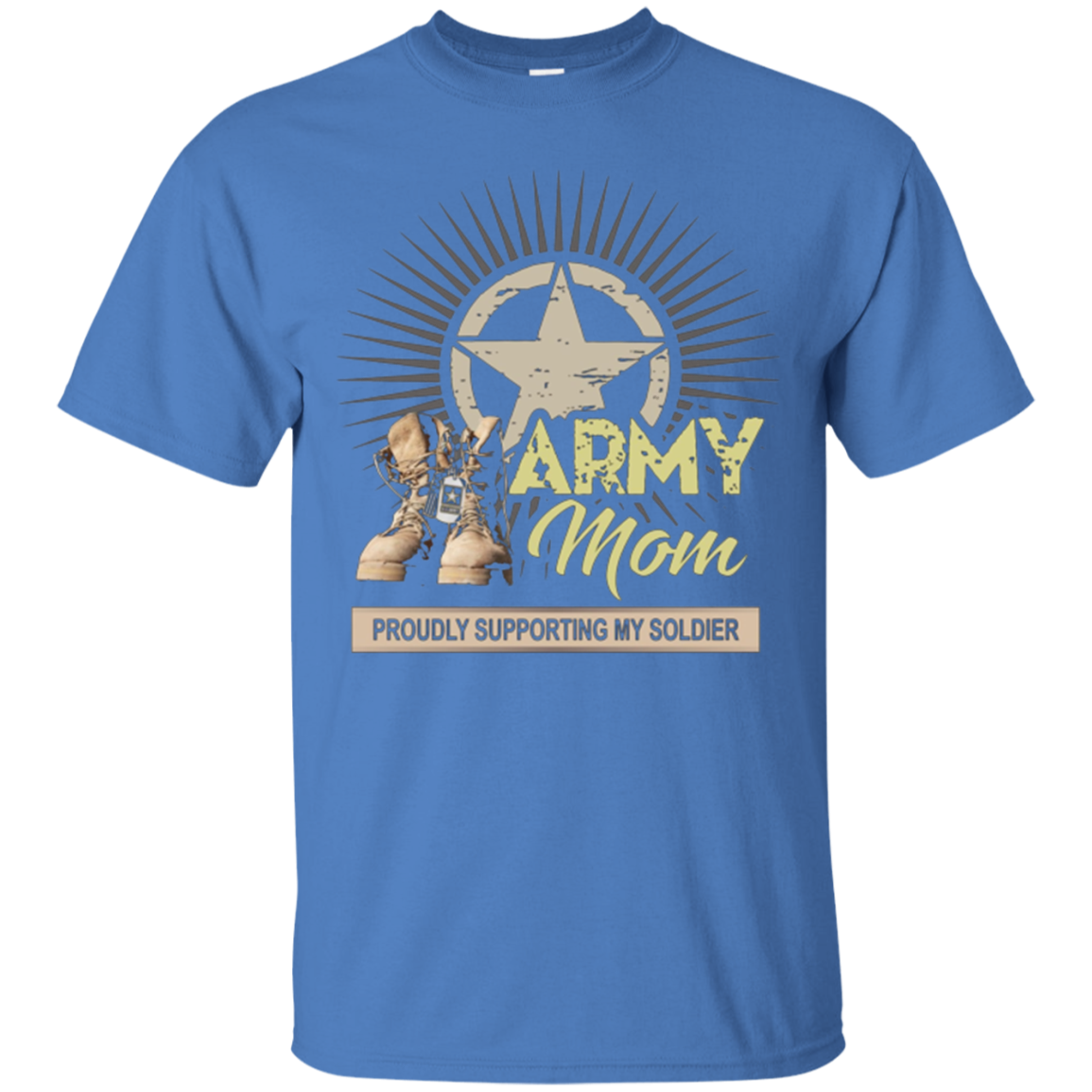 Army Mom Proudly Supporting My Soldier T-Shirt Veterans Gift