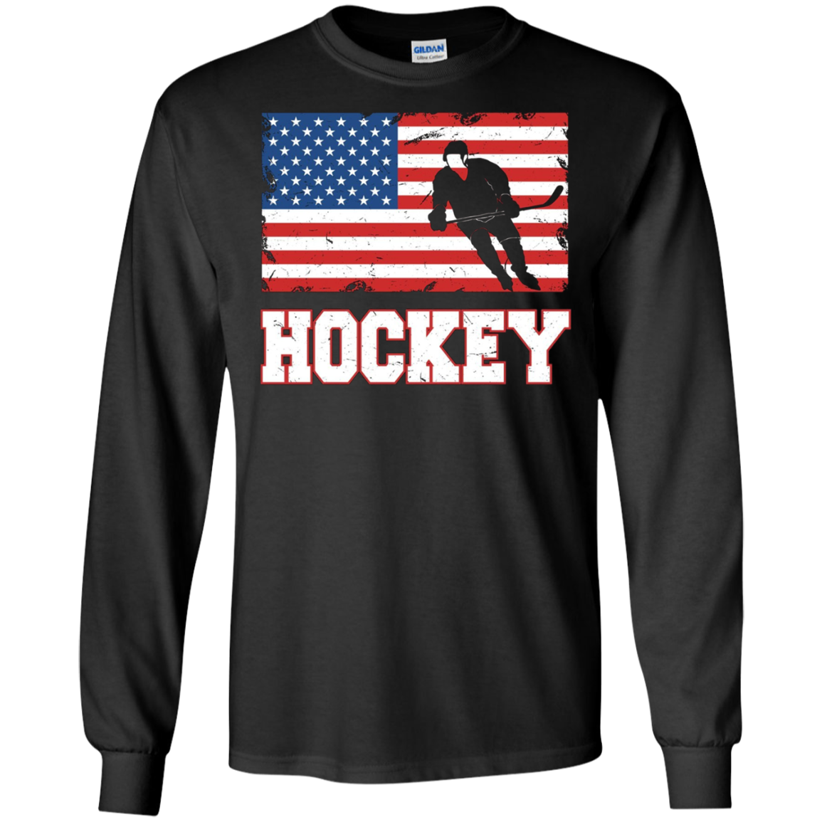 American Flag Hockey Tshirt Patriotic