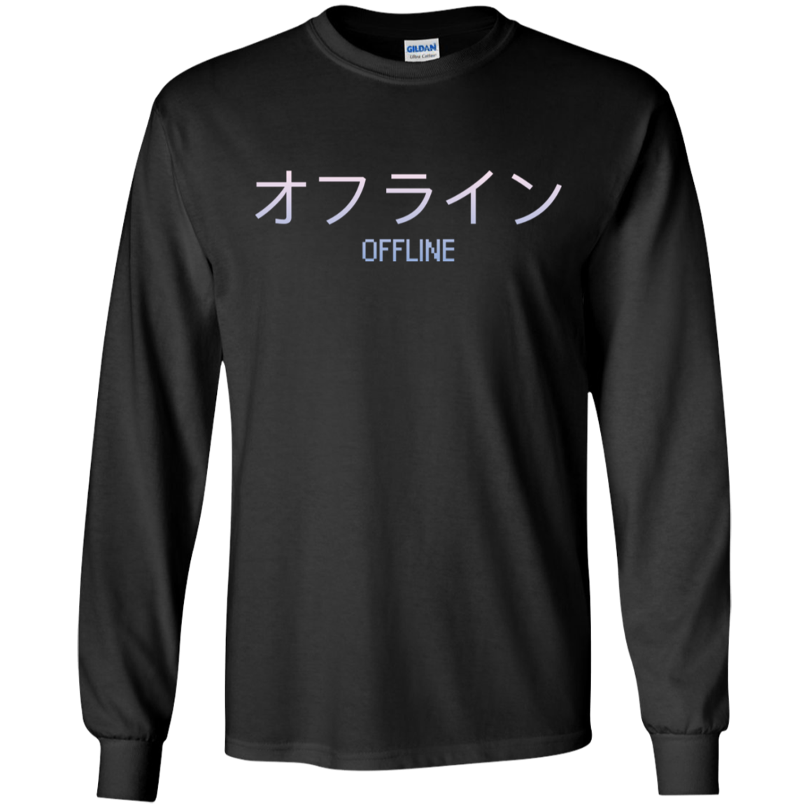 Aesthetic Sad Boys Vaporwave 'Offline' Longsleeve with Kanji
