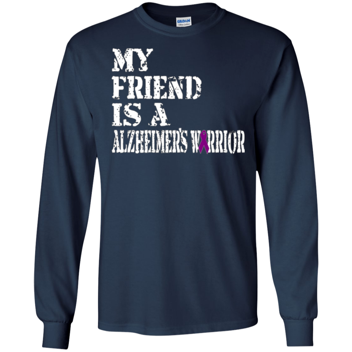 Alzheimer's Awareness T-Shirt For Friends Purple Ribbon Tee