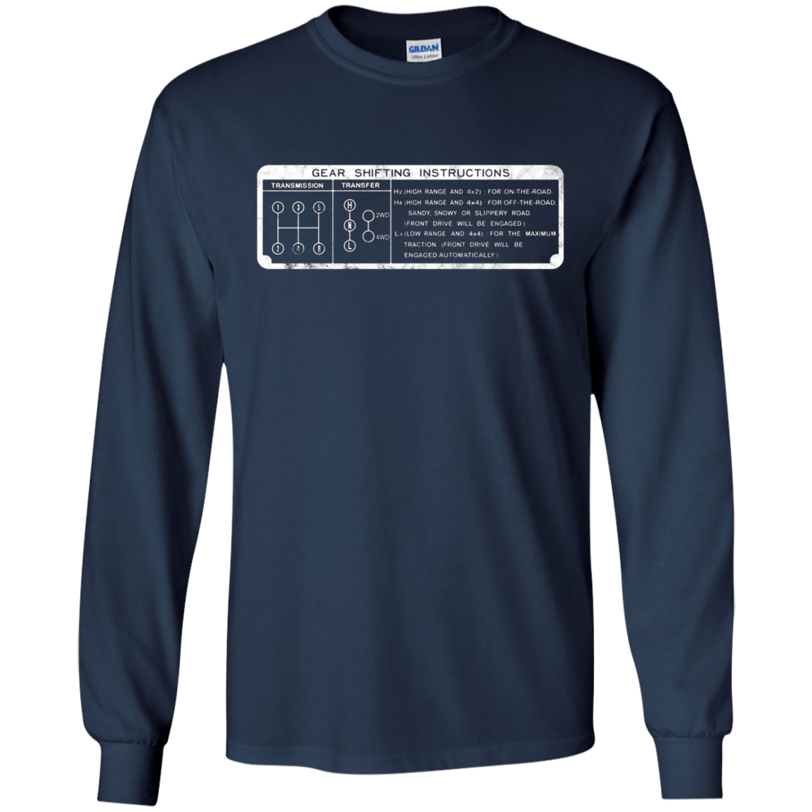 4x4 Gear Shifting Instructions Twin Stick Long Sleeve Shirt