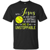 Image of WITH JESUS IN HER HEART & A Softball Hand She Is T-Shirt