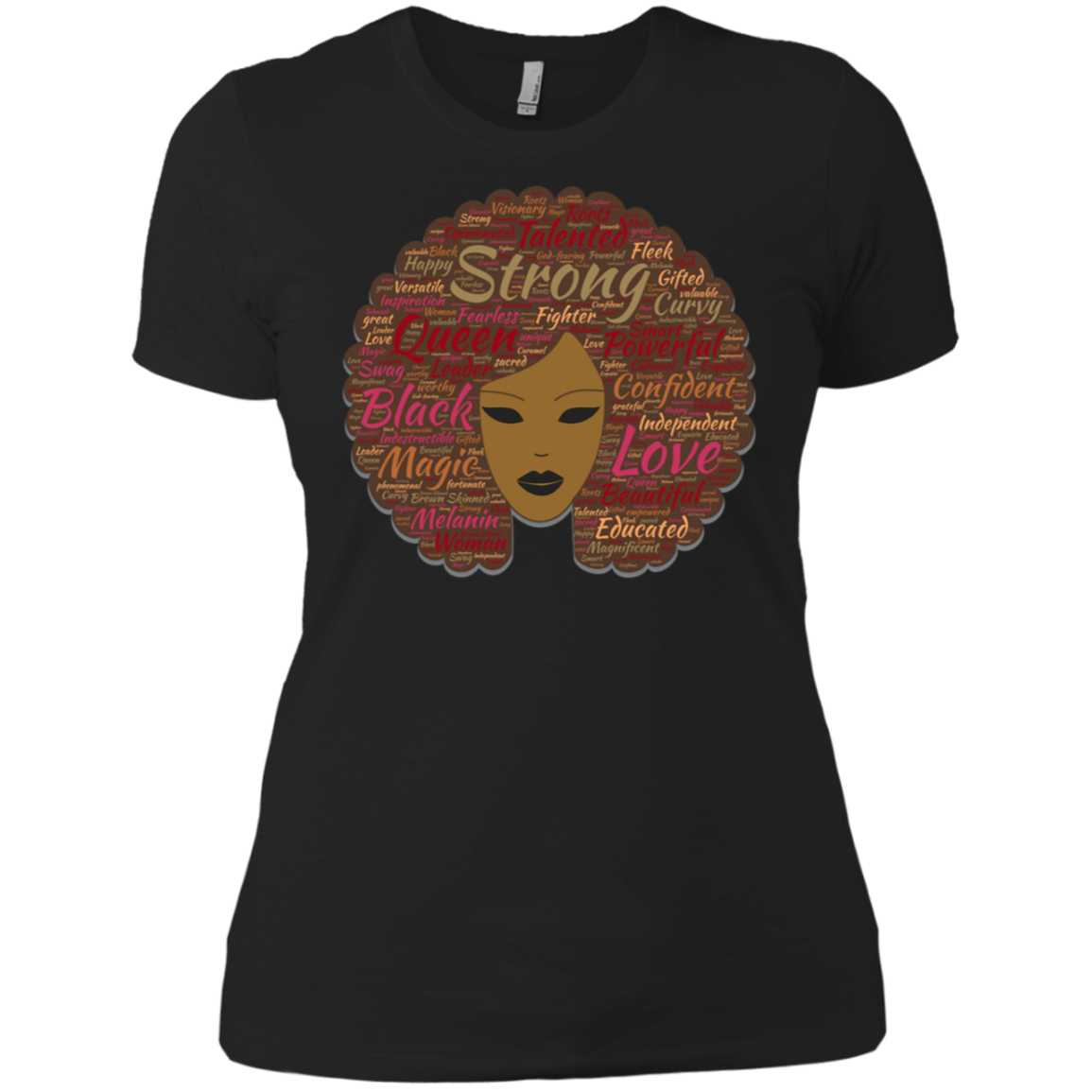 Afro Word Art Black History Month Natural Hair T-Shirt