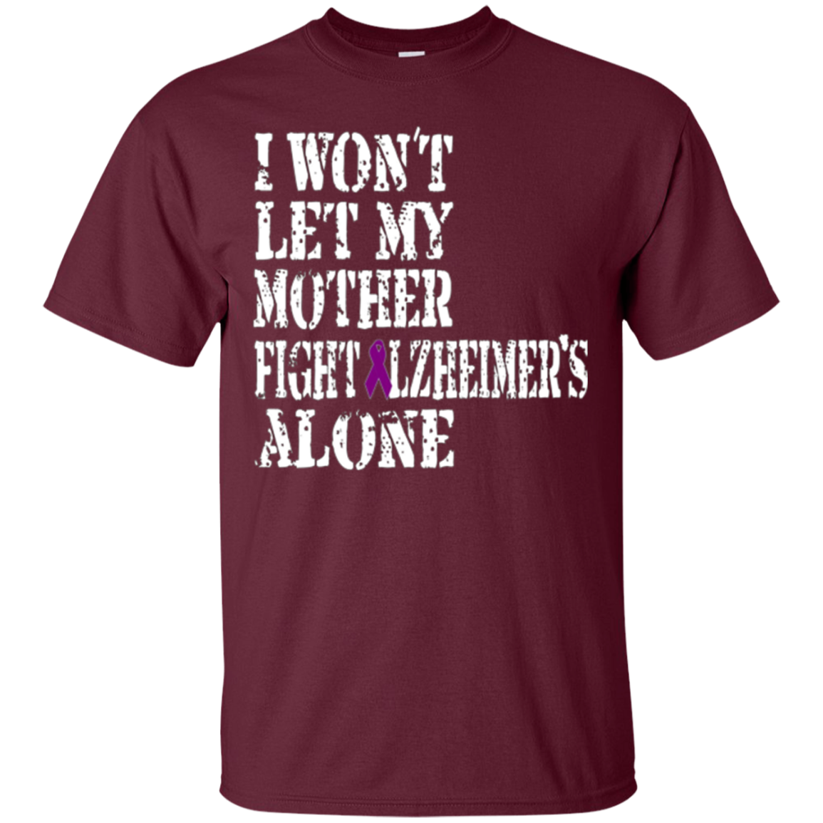 Alzheimer's Awareness T-Shirt For Mothers Purple Ribbon Tee