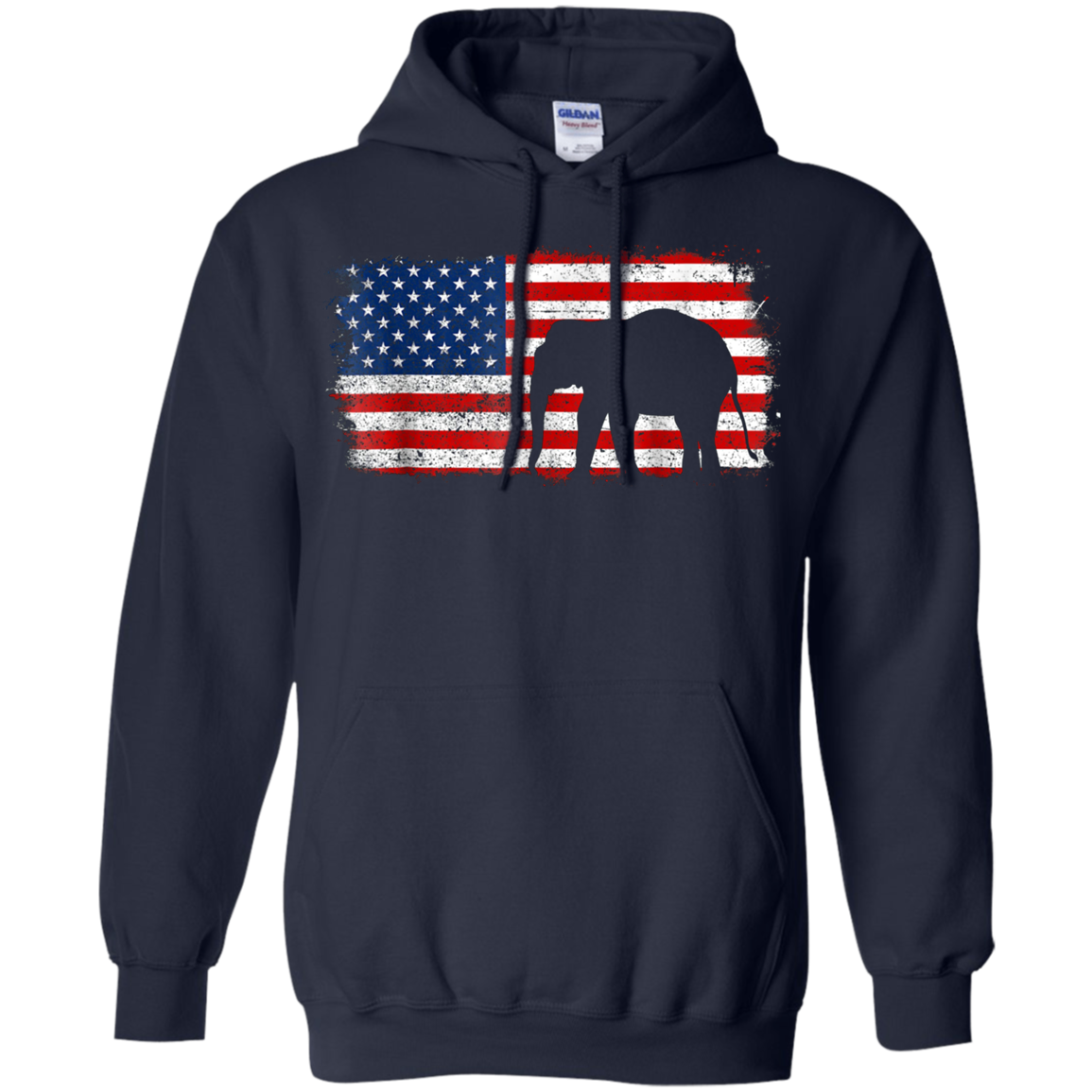 ASIAN ELEPHANT American Flag Vintage T-Shirt