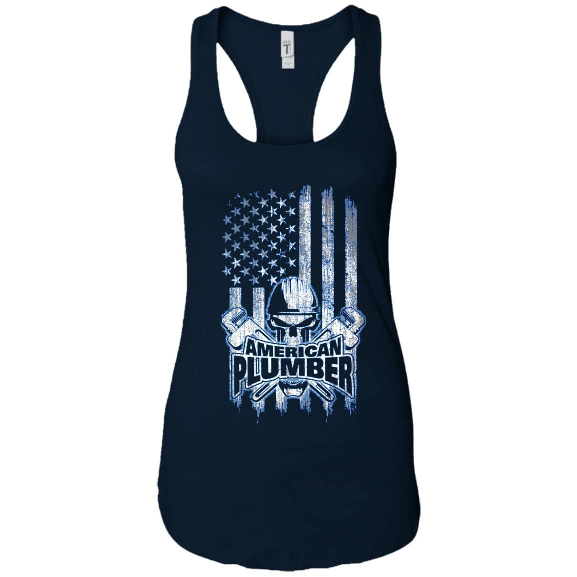 American Plumber T-Shirt Skull and Wrenches
