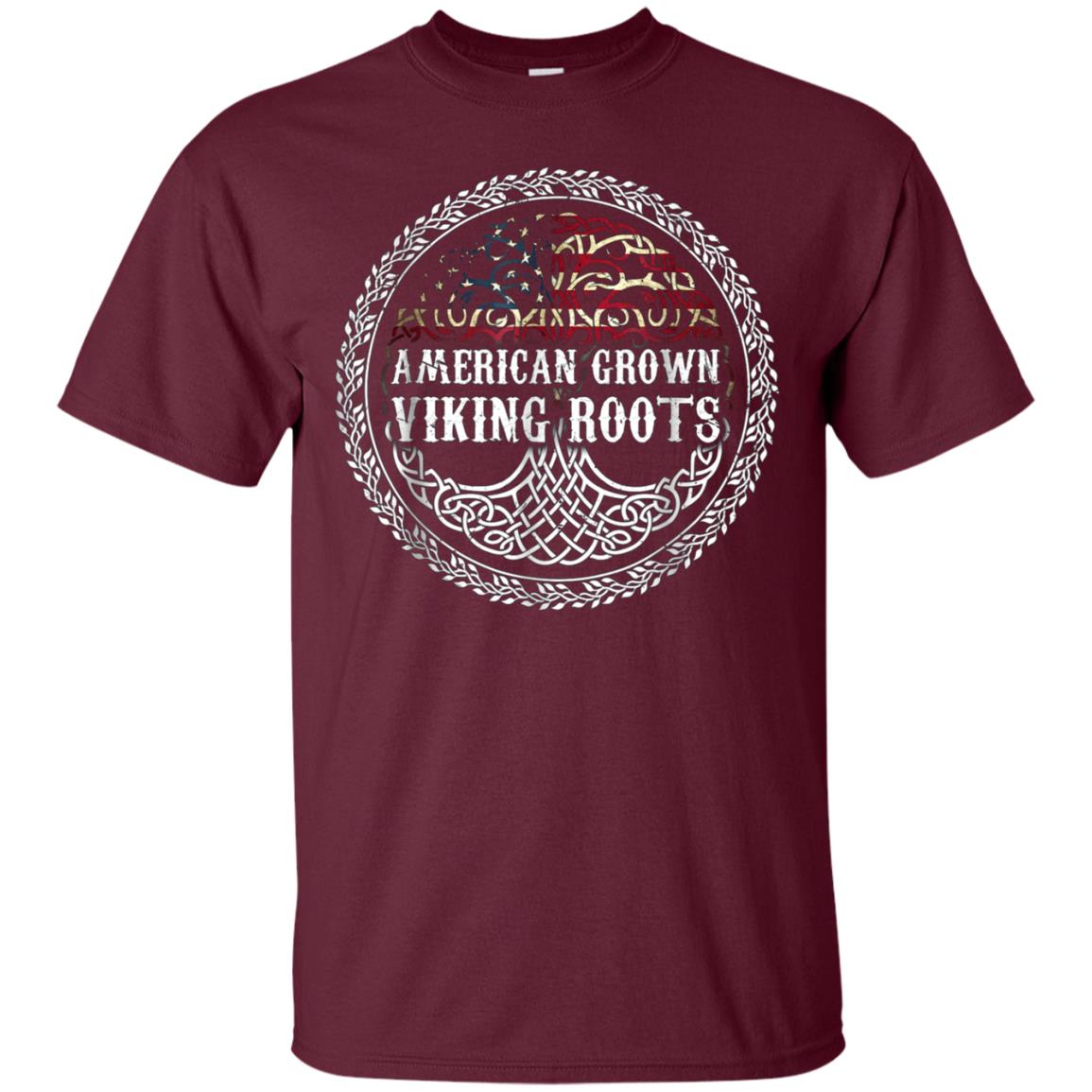 American Grown - Viking Roots T-shirt American Flag Tree Tee