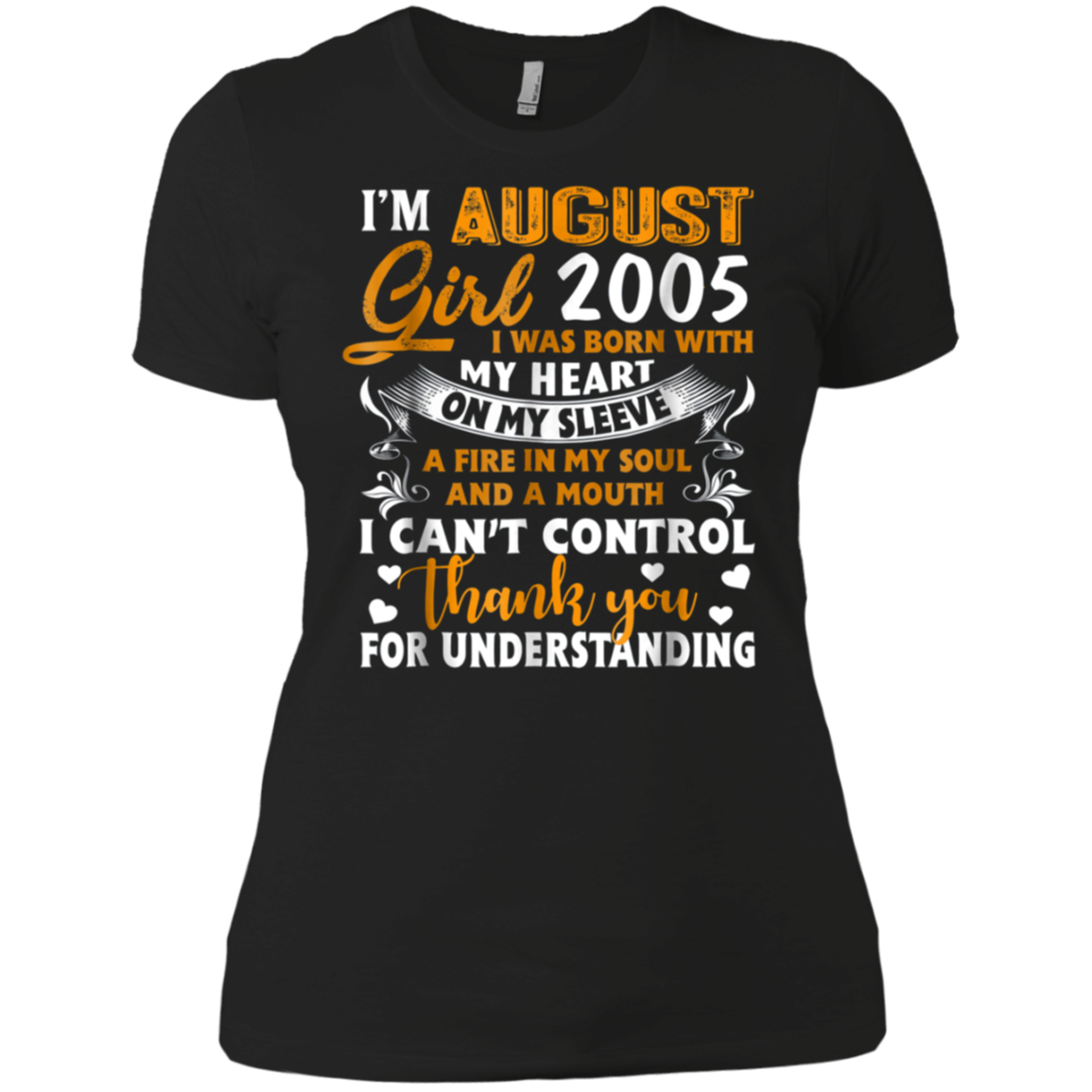 August 2005 Girl Gifts 13 Years Old 13th Birthday T-Shirt