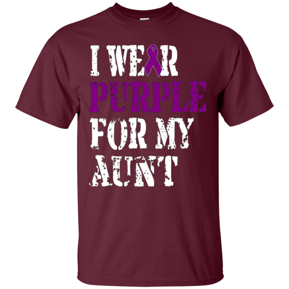 Alzheimer's Awareness Tshirt I Wear Purple For My Aunt