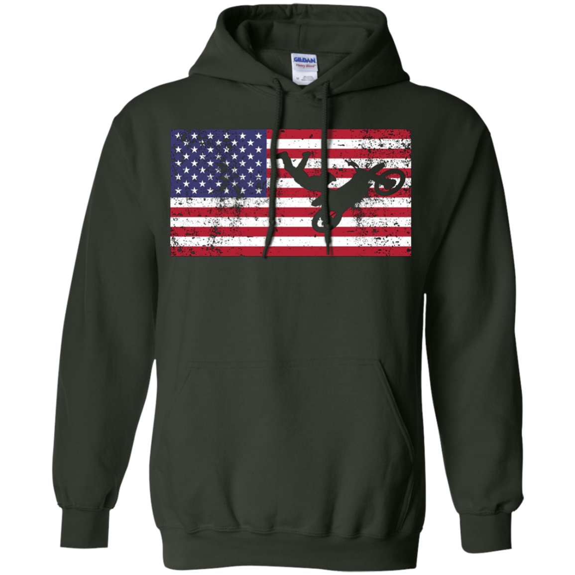 American Flag Motocross Motorcycle Patriotic T-Shirt Fun