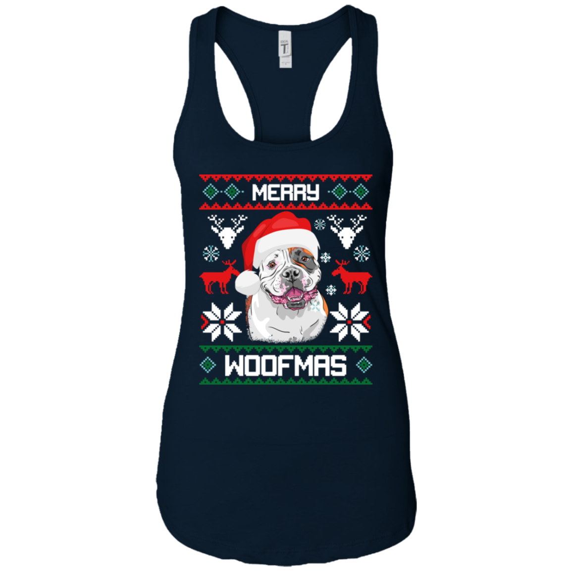 American Bulldog Merry Woofmas T-Shirt Christmas