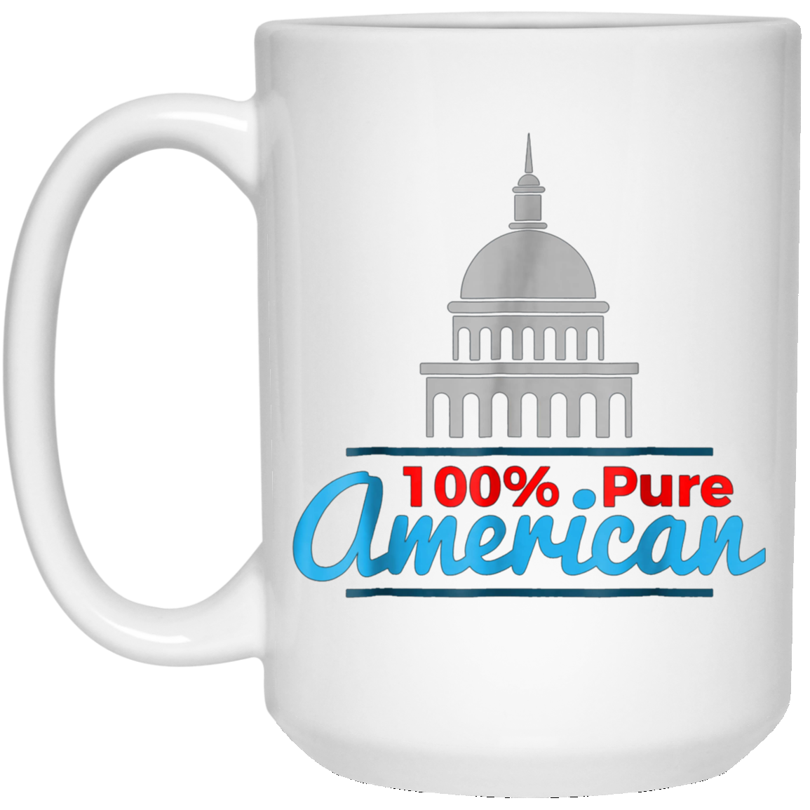 100% Pure American Proud Artwork T Shirt USA Citizen Gift