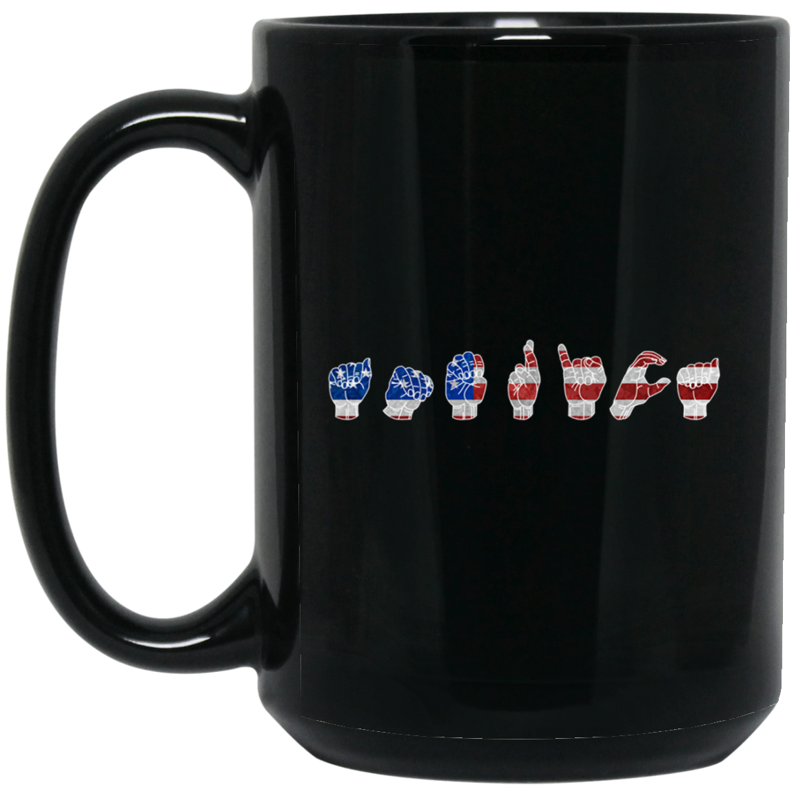 American Flag Patriotic Sign Language ASL Long Sleeve Shirt