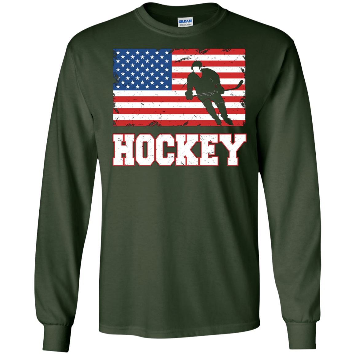 American Flag Hockey Tshirt Patriotic
