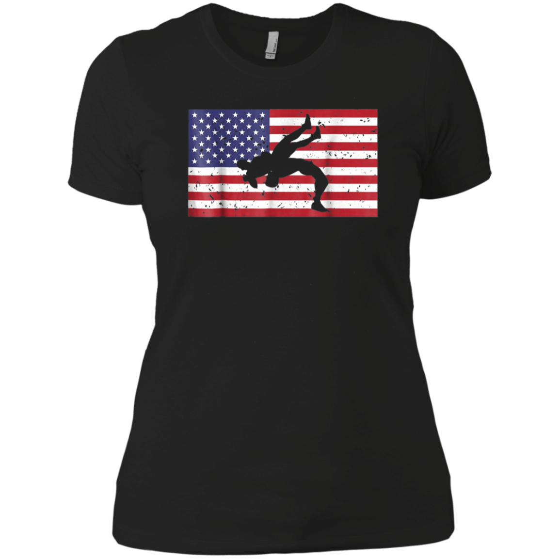 American Wrestling Patriotic T-Shirt with the USA Flag