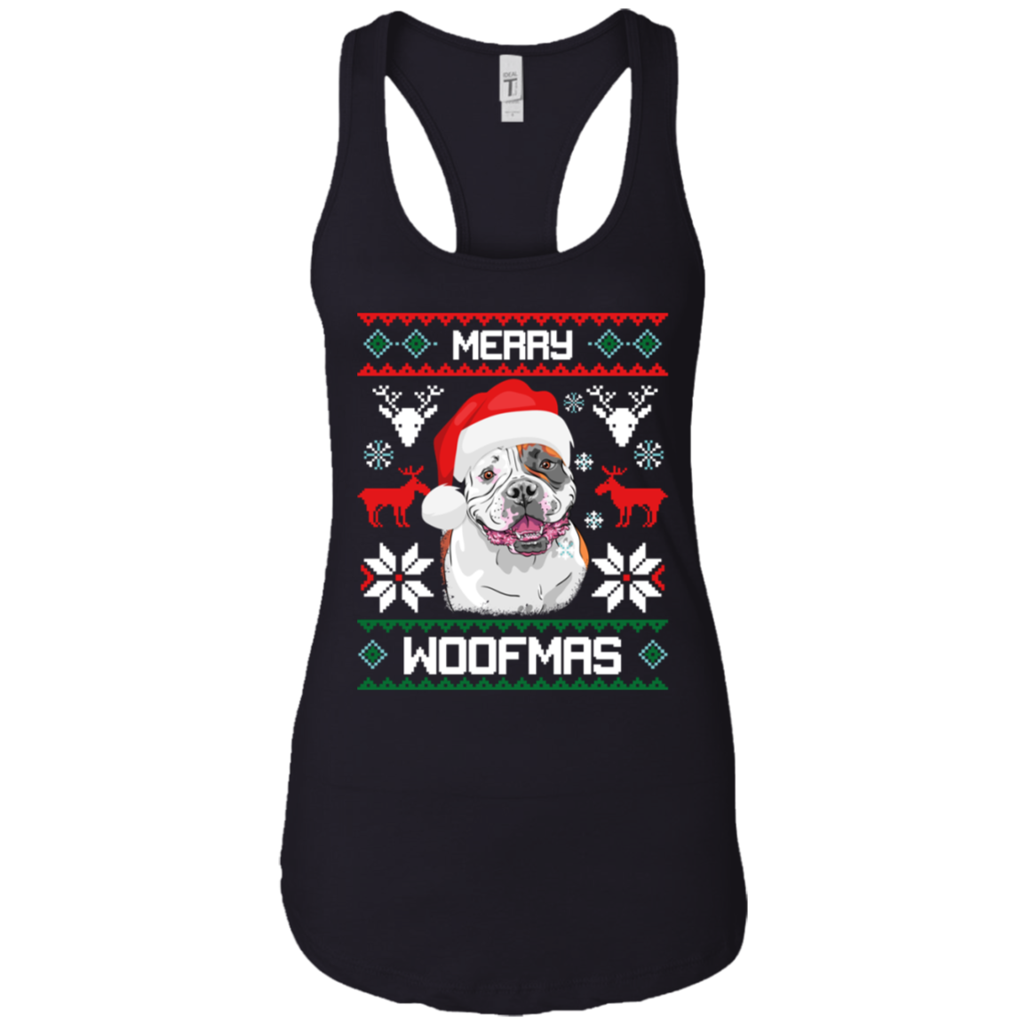 American Bulldog Merry Woofmas T-Shirt Christmas