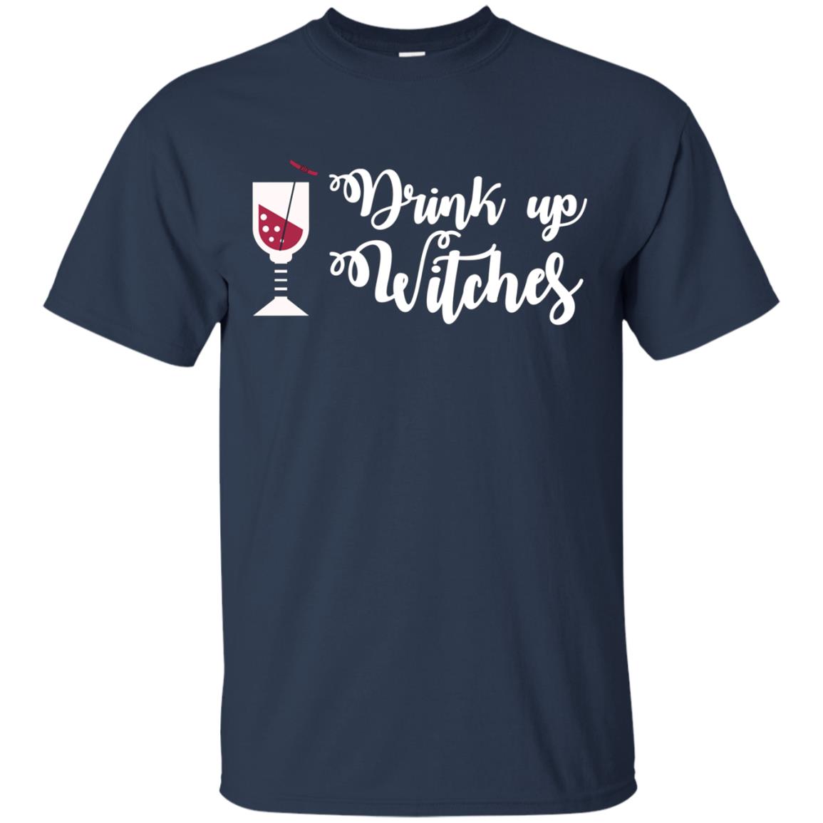 Funny Halloween Wine Lovers Shirt Women Drink Up Witches Tee