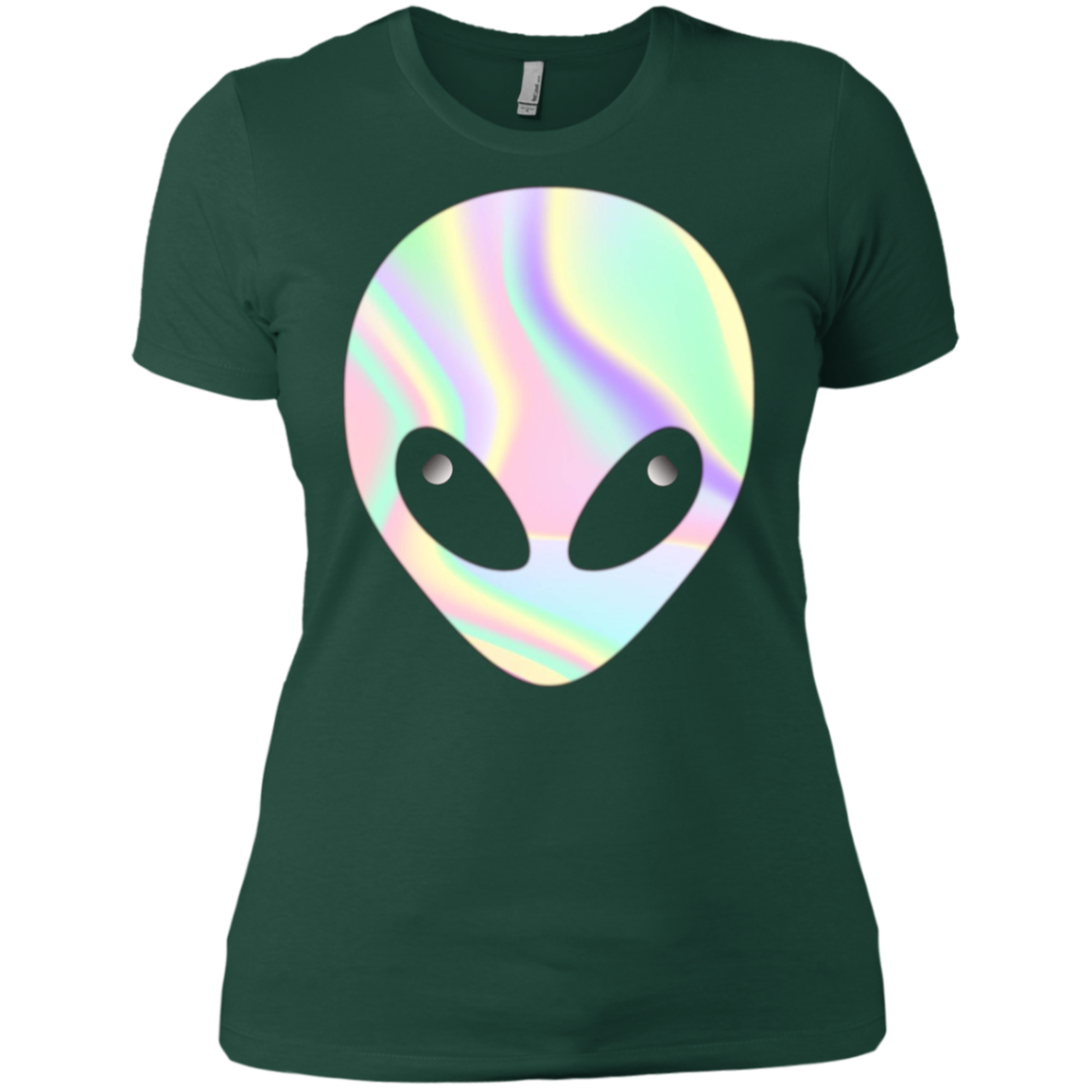 Alien Head T-Shirt Holographic Effect