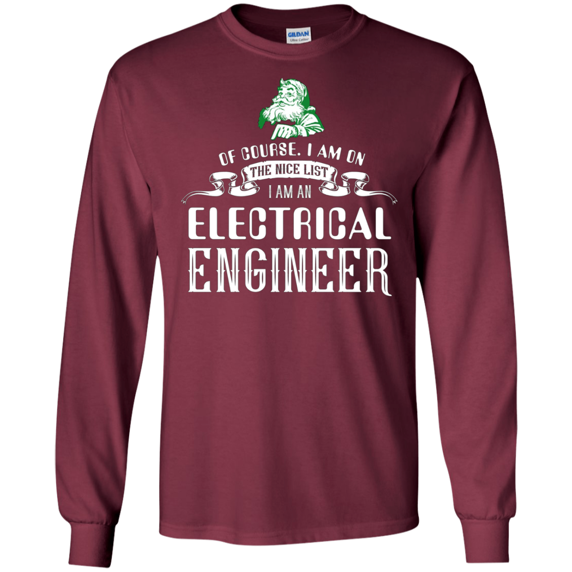 Santa Electrical Engineer Funny Tshirt on Christmas Holiday