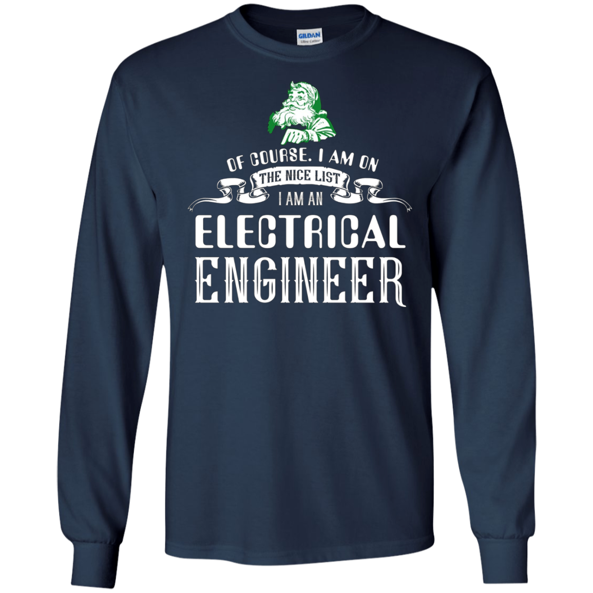 Santa Electrical Engineer Funny Tshirt on Christmas Holiday