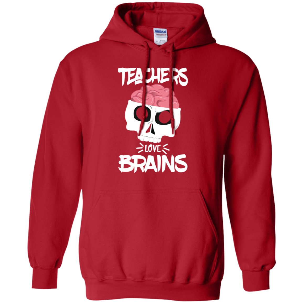 Funny Halloween Skull Teachers Love Brains Long Sleeve Shirt