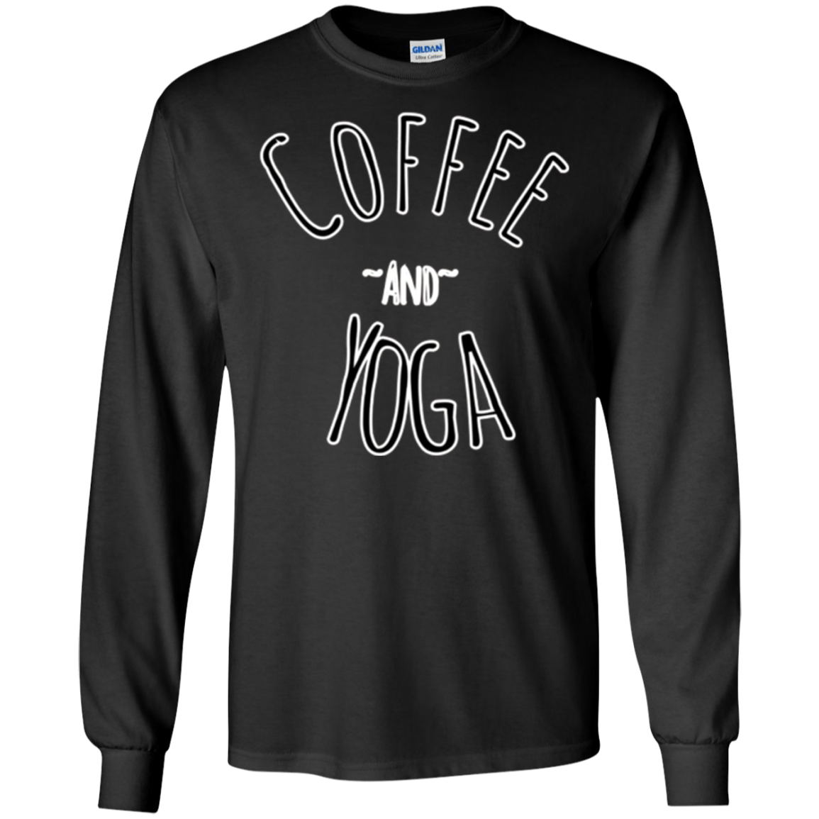 "Coffee and Yoga" Black And White Tee