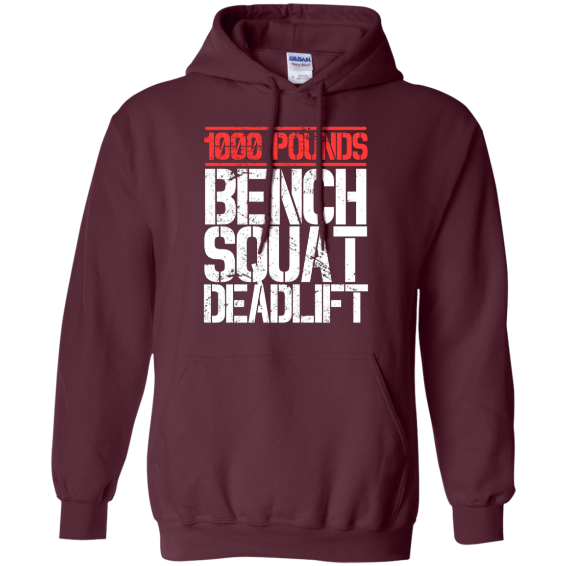 1000 Pounds, Bench Squat Deadlift Powerlifter Club T-Shirt