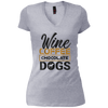 Image of Chemise à vin au vin 'Wine Coffee Chocolate Dogs' Clever Coffee Wine Shirt