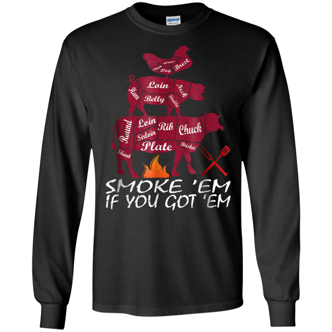 Authentic Smoke Em If You Got Em Shirt BBQ Fathers Day Tee