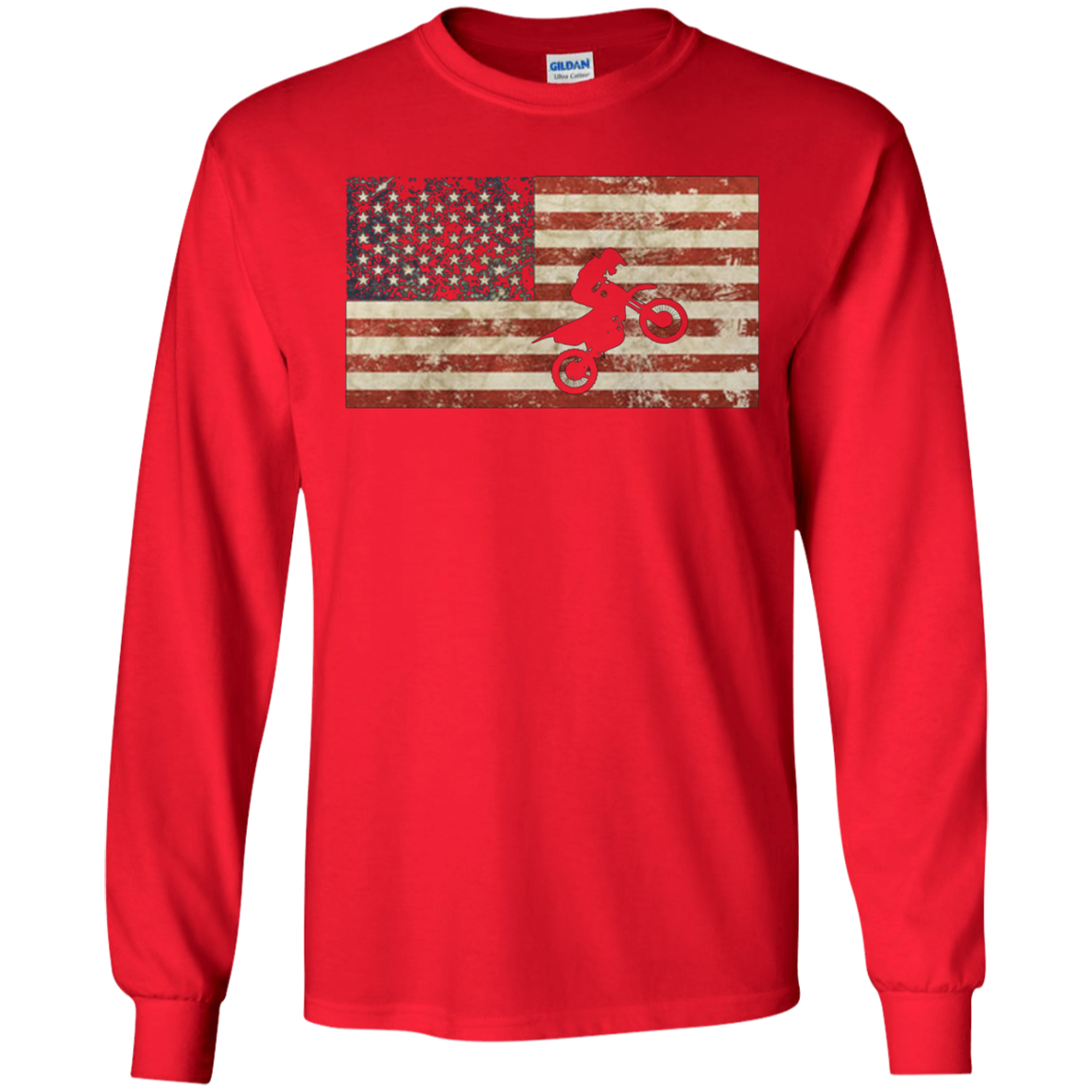 American Flag Motocross BMX T-Shirt