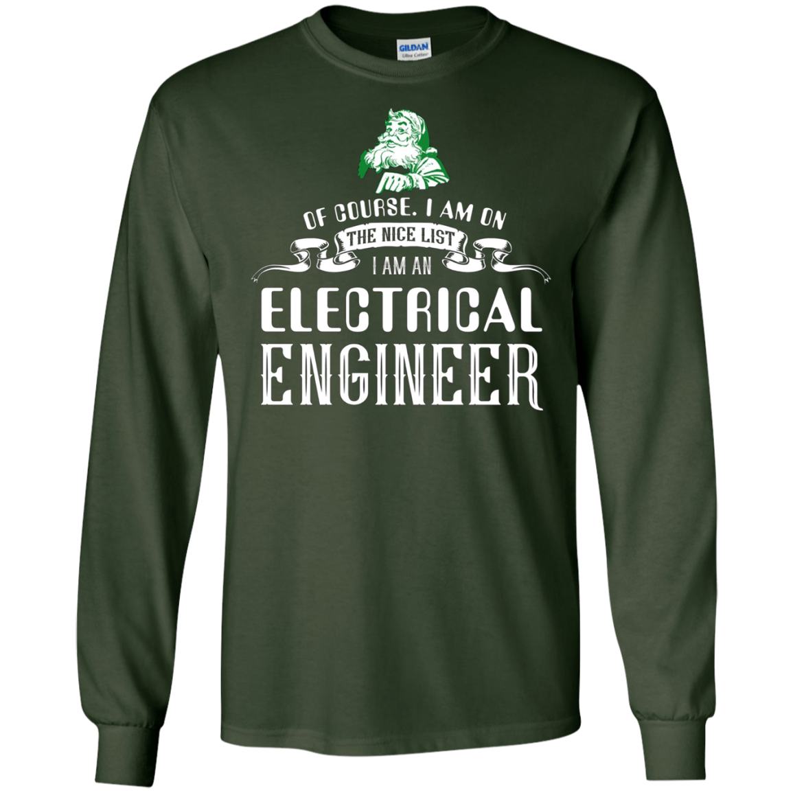Santa Electrical Engineer Funny Tshirt on Christmas Holiday